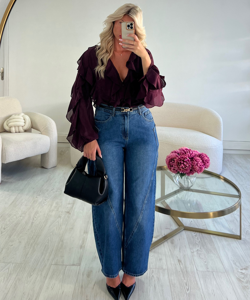 Jeans ballon bleu foncé - DRESS DESIREE