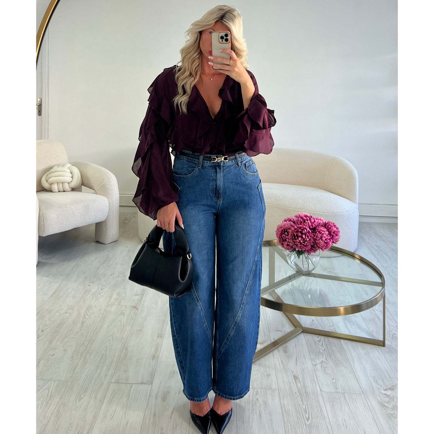 Jeans ballon bleu foncé - DRESS DESIREE