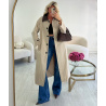 Trench long beige col choco - DRESS DESIREE