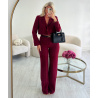 High-waisted heather burgandy  couture pants