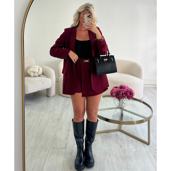 Jupe short classique burgandy- DRESS DESIREE
