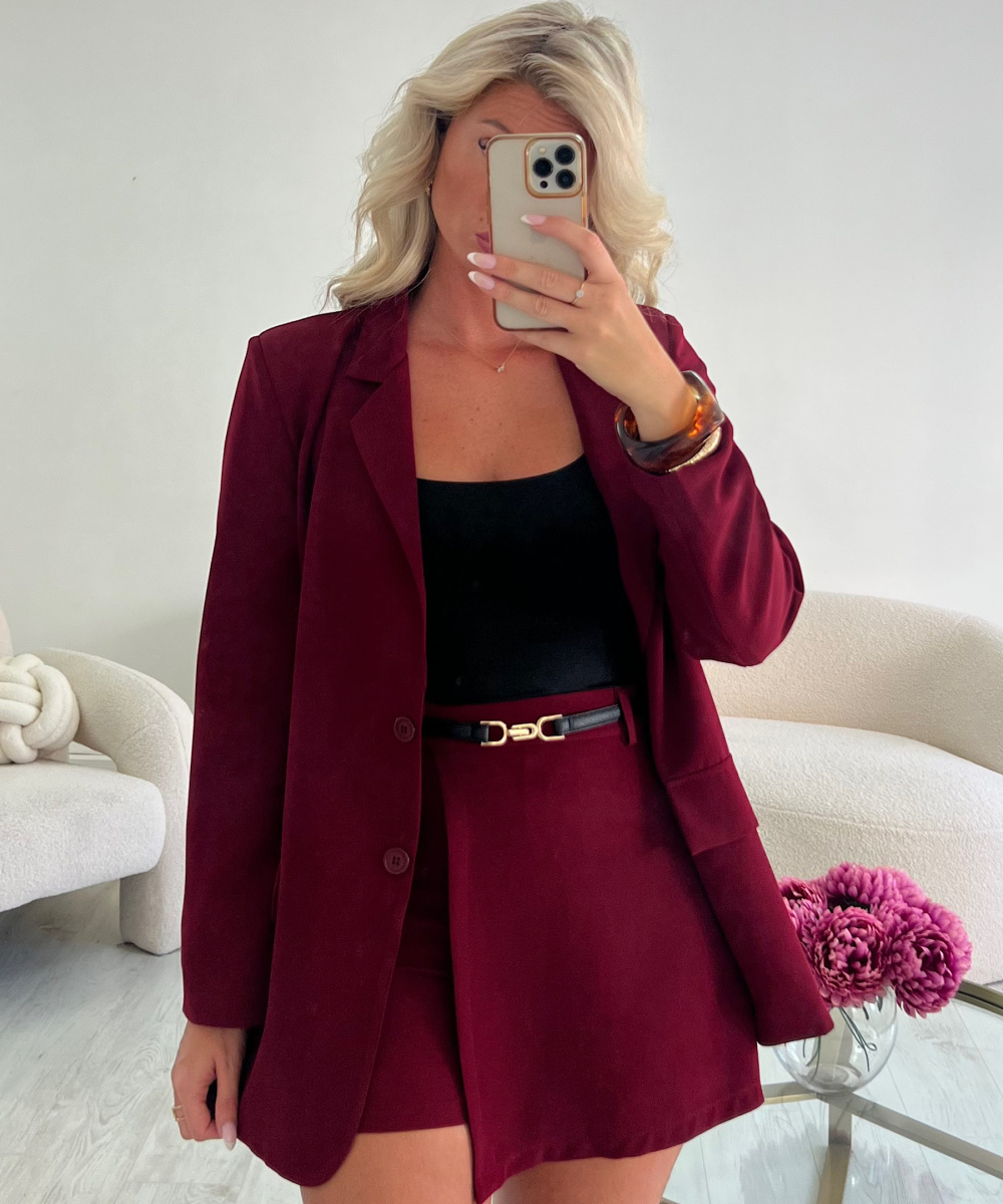 Jupe short classique burgandy