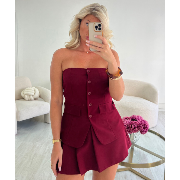 Top bustier burgandy- DRESS DESIREE