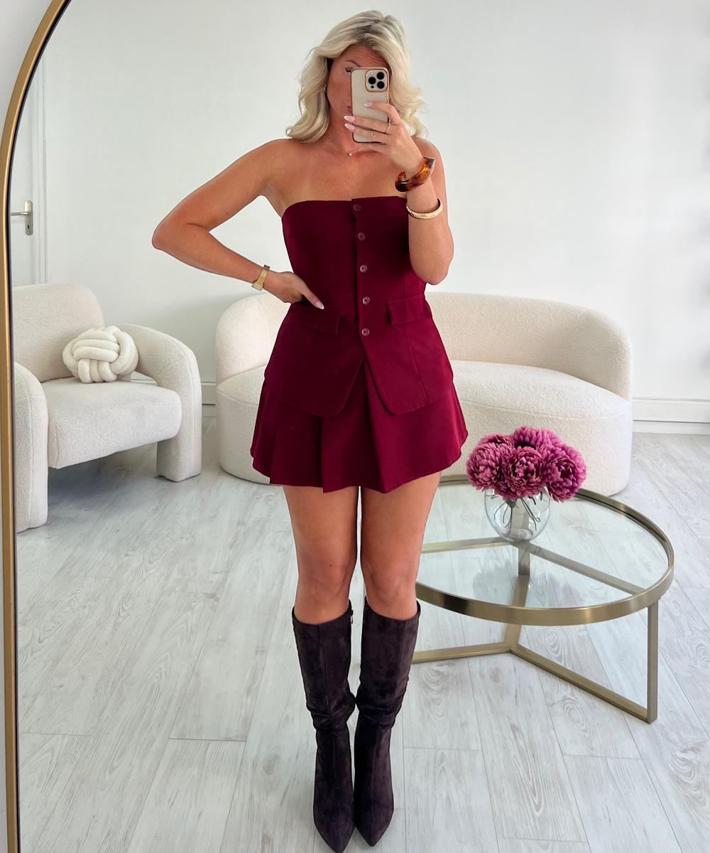 Burgandy bustier top - DRESS DESIREE