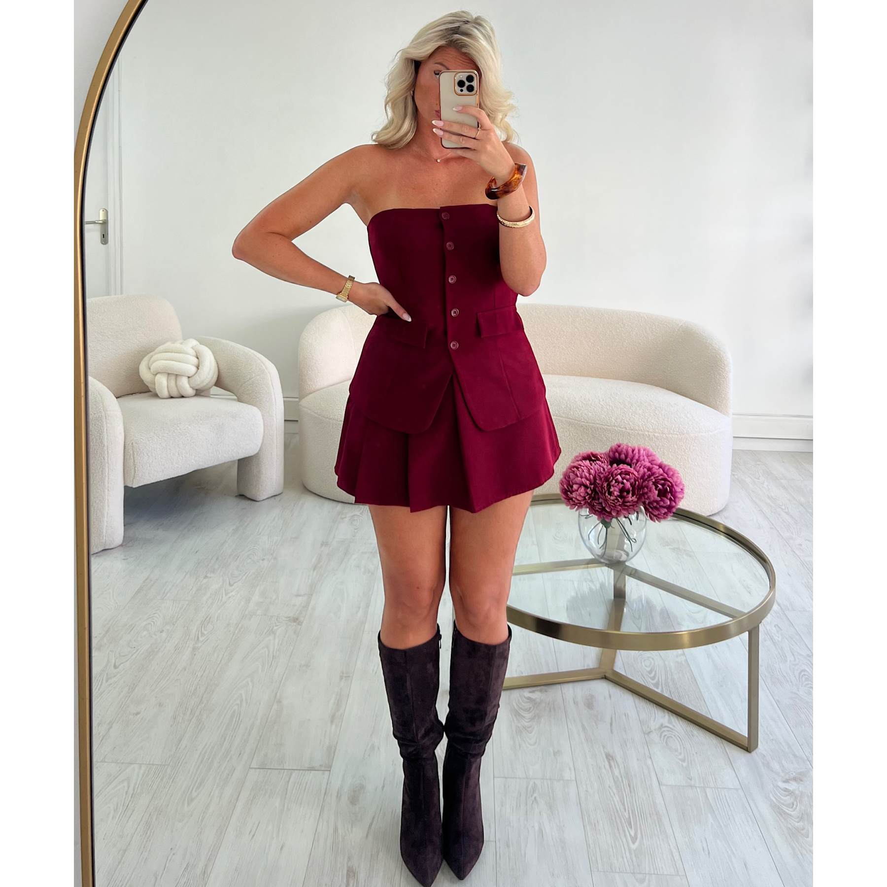 Top bustier burgandy- DRESS DESIREE
