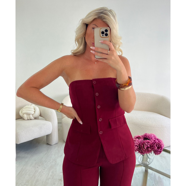 Top bustier burgandy- DRESS DESIREE