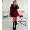 Jupe short plissée burgandy - DRESS DESIREE
