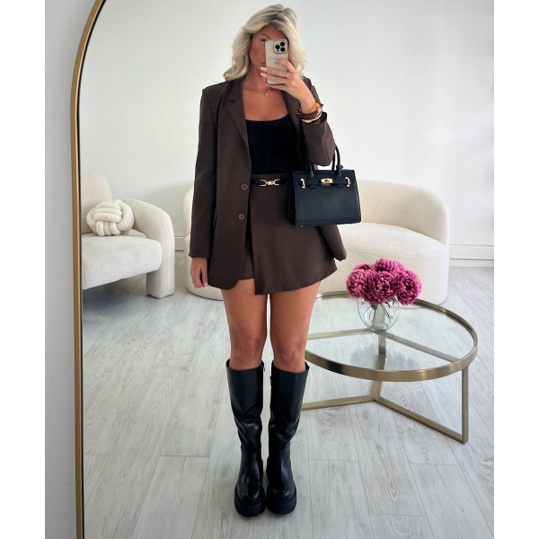 Jupe short classique choco- DRESS DESIREE