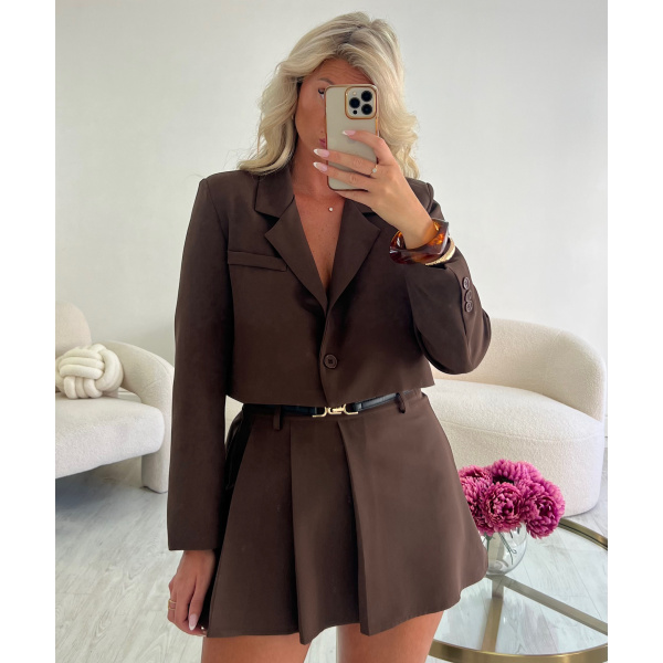 Jupe short plissée choco - DRESS DESIREE