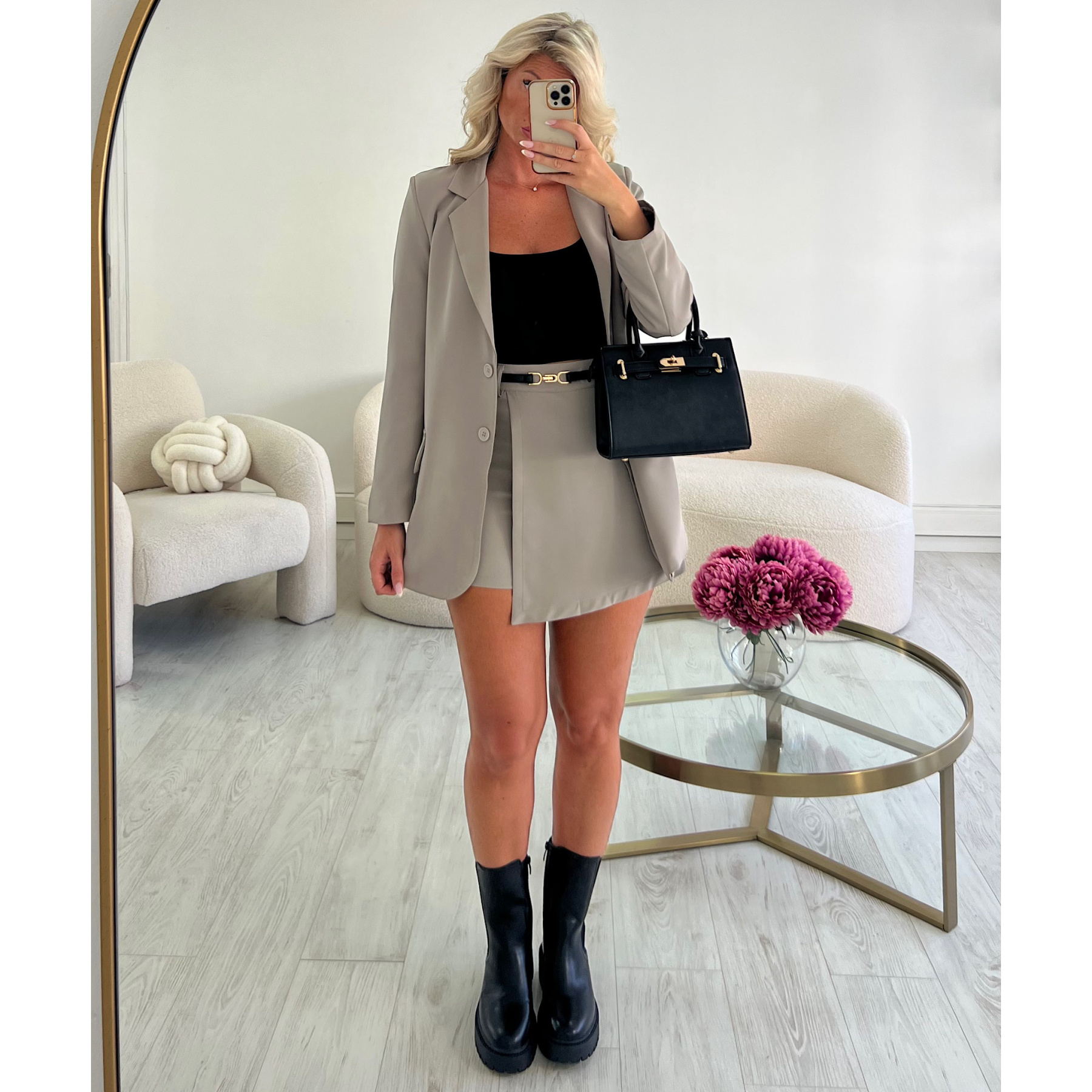 Jupe short classique mocca- DRESS DESIREE