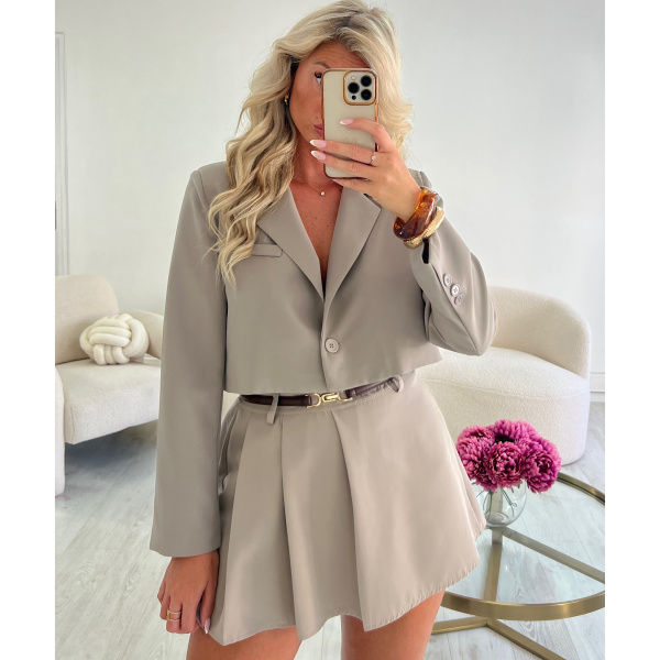 Mocca pleated short skirt