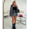 Jupe short classique gris chiné - DRESS DESIREE