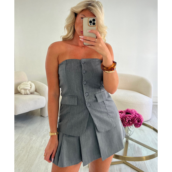 Grey bustier top - DRESS DESIREE