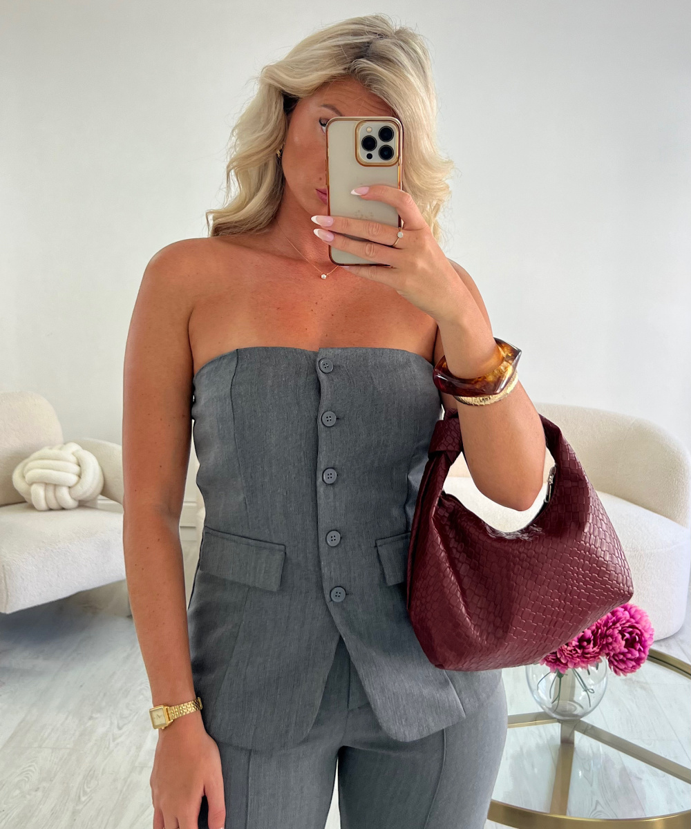 Grey bustier top - DRESS DESIREE