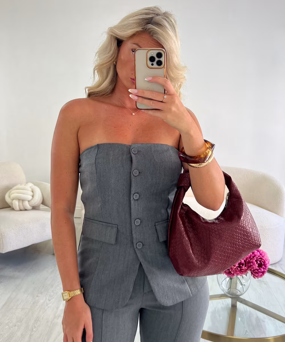 Top bustier gris chiné- DRESS DESIREE