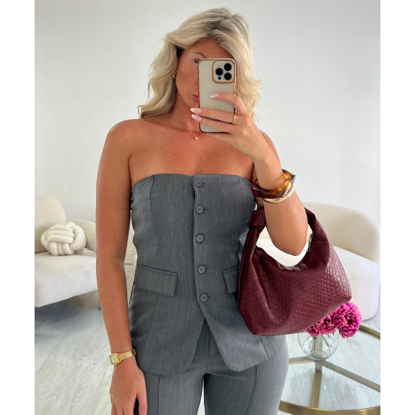 Grey bustier top - DRESS DESIREE