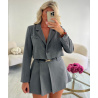 Grey pleated short skirt