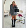 Grey pleated short skirt