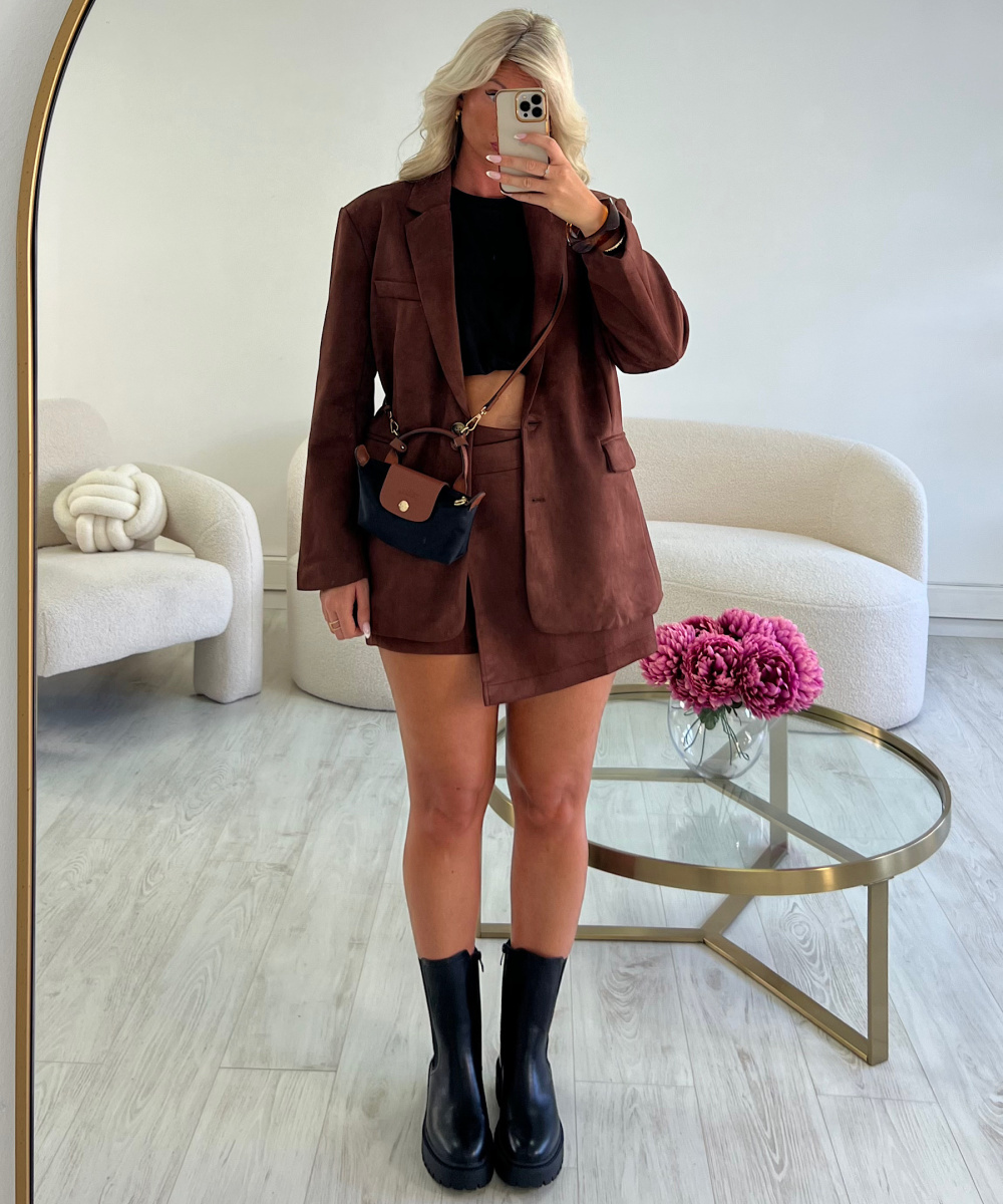 Blazer daim chocolat - DRESS DESIREE