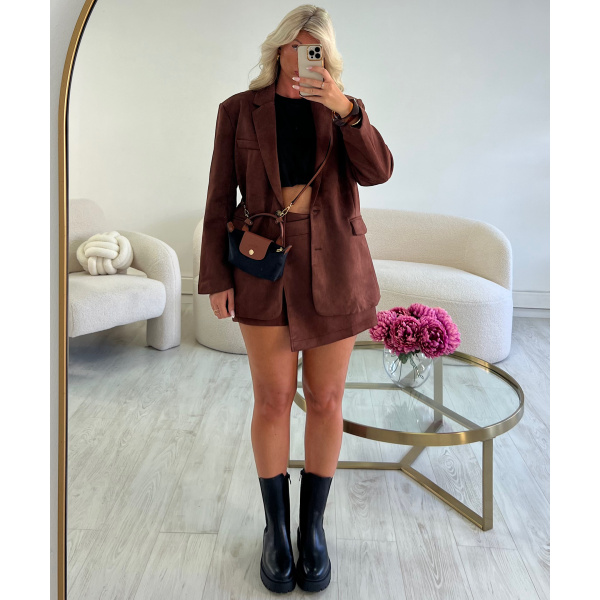 Blazer daim chocolat - DRESS DESIREE