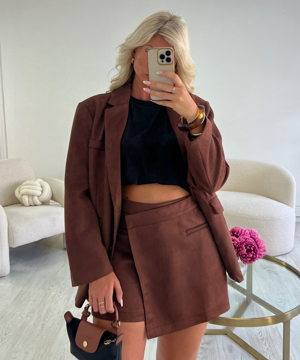 Blazer daim chocolat