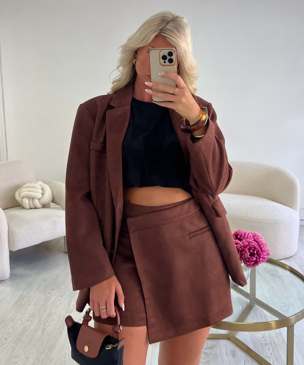 Chocolate suede blazer