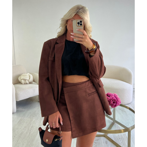 Blazer daim chocolat - DRESS DESIREE