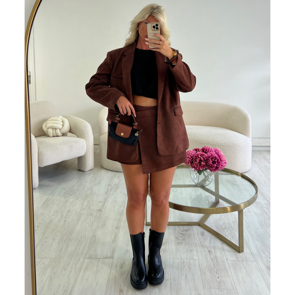 Blazer daim chocolat - DRESS DESIREE
