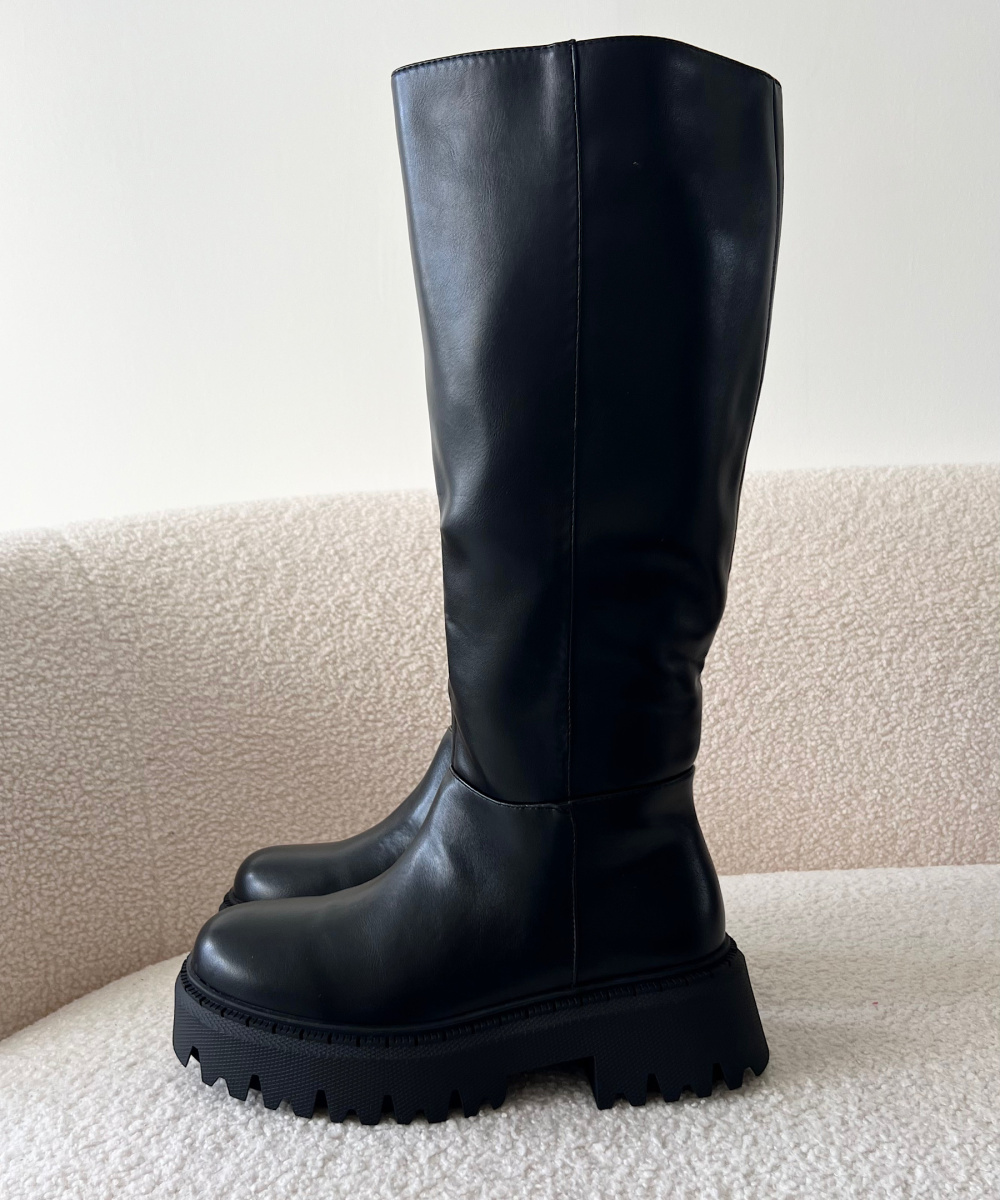 Bottes plateforme simili cuir noir - DRESS DESIREE