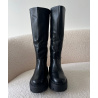 Bottes plateforme simili cuir noir - DRESS DESIREE