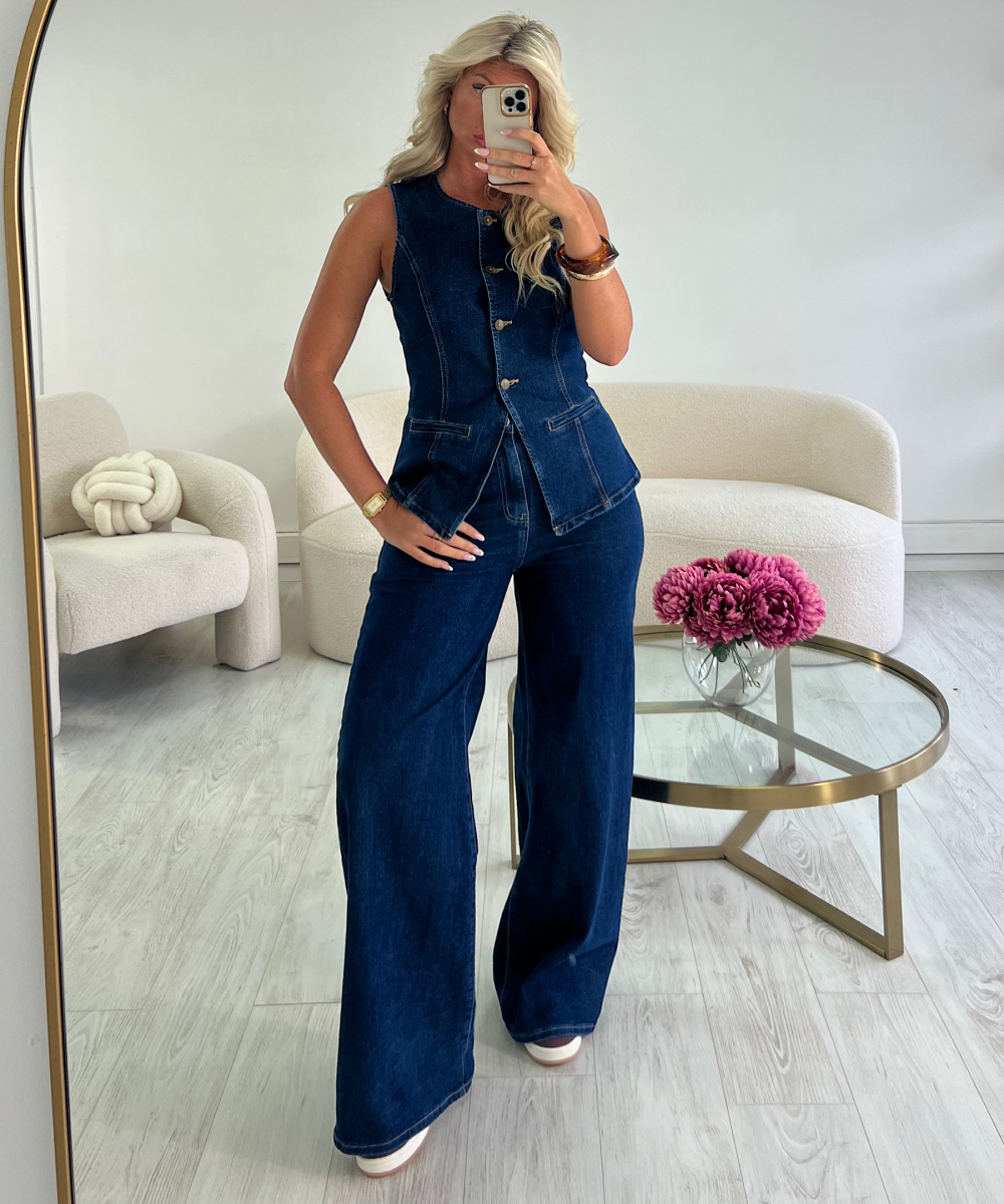 Raw denim bolero top