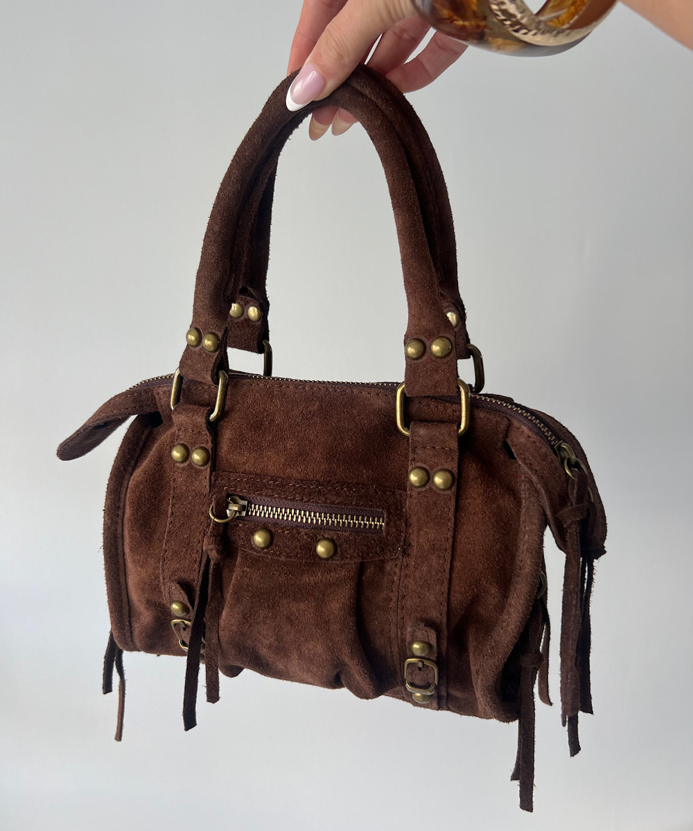 Sac daim choco 100% cuir - DRESS DESIREE