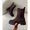 Chocolate suede ankle boots- DRESS DESIREE