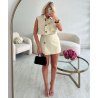 Veste sans manches aviateur beige coton - DRESS DESIREE