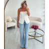 Top bustier blanc perles DRESS DESIREE