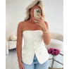 White pearl bustier top