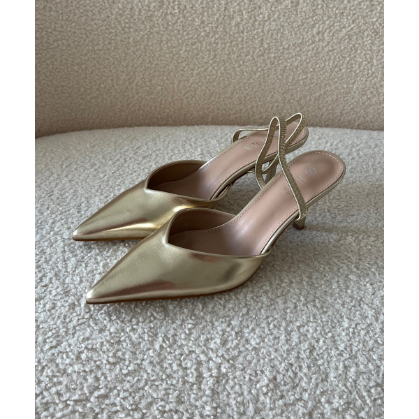 Gold pointed heels