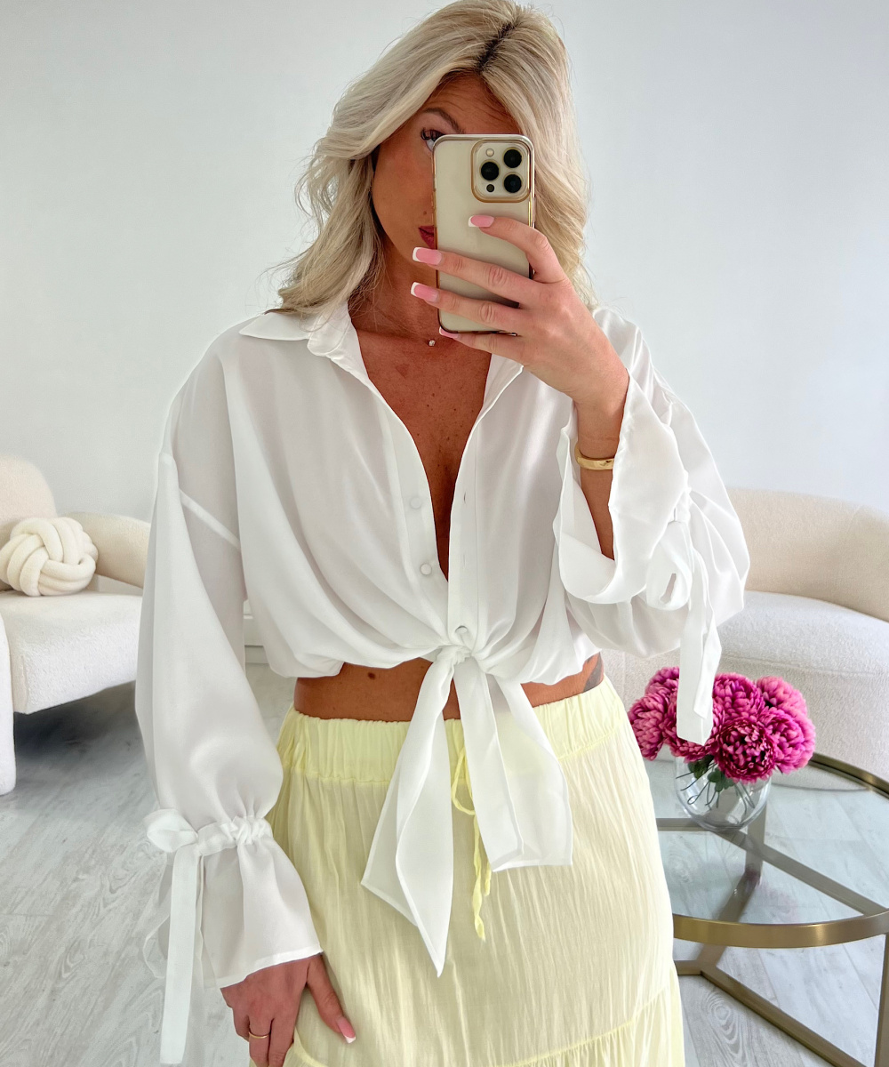 Chemise noeud blanche