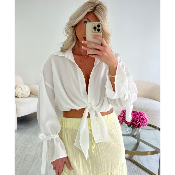Chemise noeud blanche