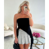 Jupe short denim plissée grise DRESS DESIREE
