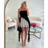 Jupe short denim plissée grise DRESS DESIREE
