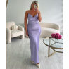 Robe longue satiné lila DRESS DESIREE