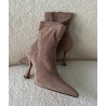 taupe suede heeled boots - DRESS DESIREE