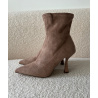 taupe suede heeled boots - DRESS DESIREE
