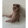 taupe suede heeled boots - DRESS DESIREE