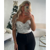 Top corset sequins argenté - DRESS DESIREE