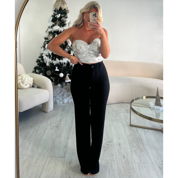 Top corset sequins argenté - DRESS DESIREE