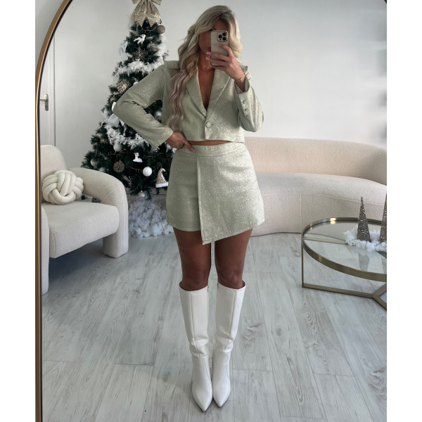 Blazer court paillette doré - DRESS DESIREE