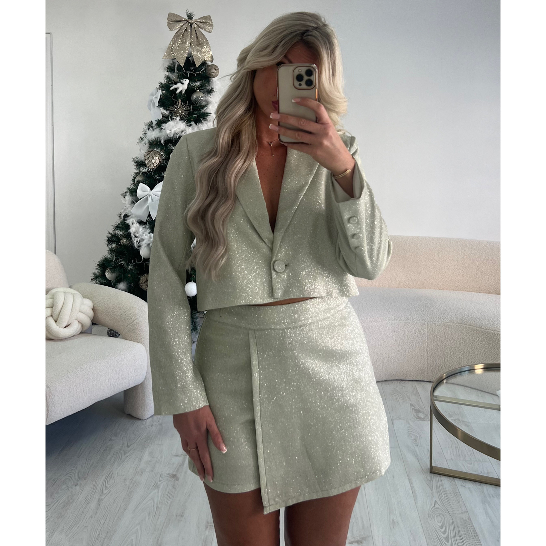 Short gold sequin blazer - DRESS DESIREE