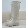 Beige flat imitation boots - DRESS DESIREE